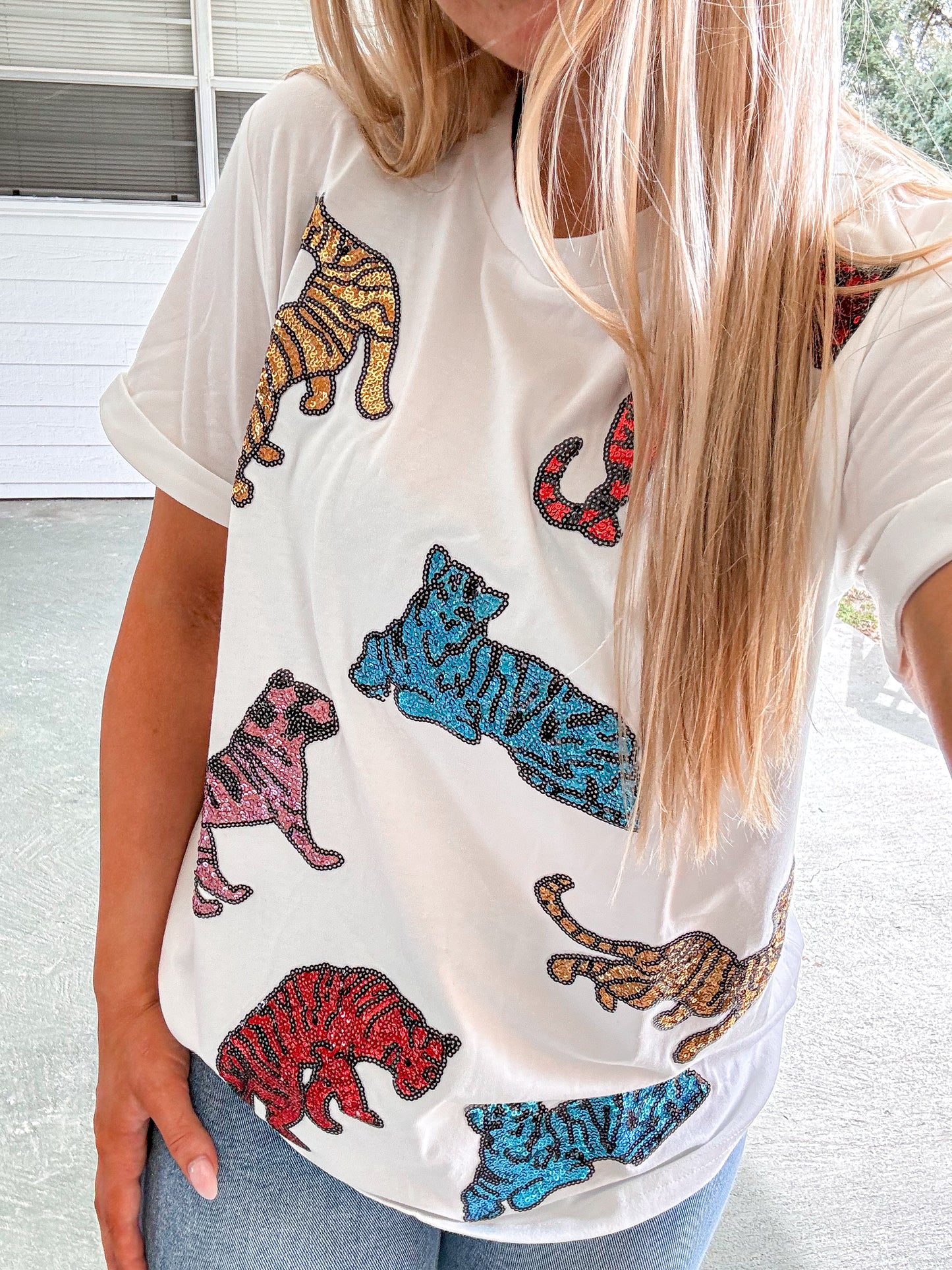 Leopard sequin tee