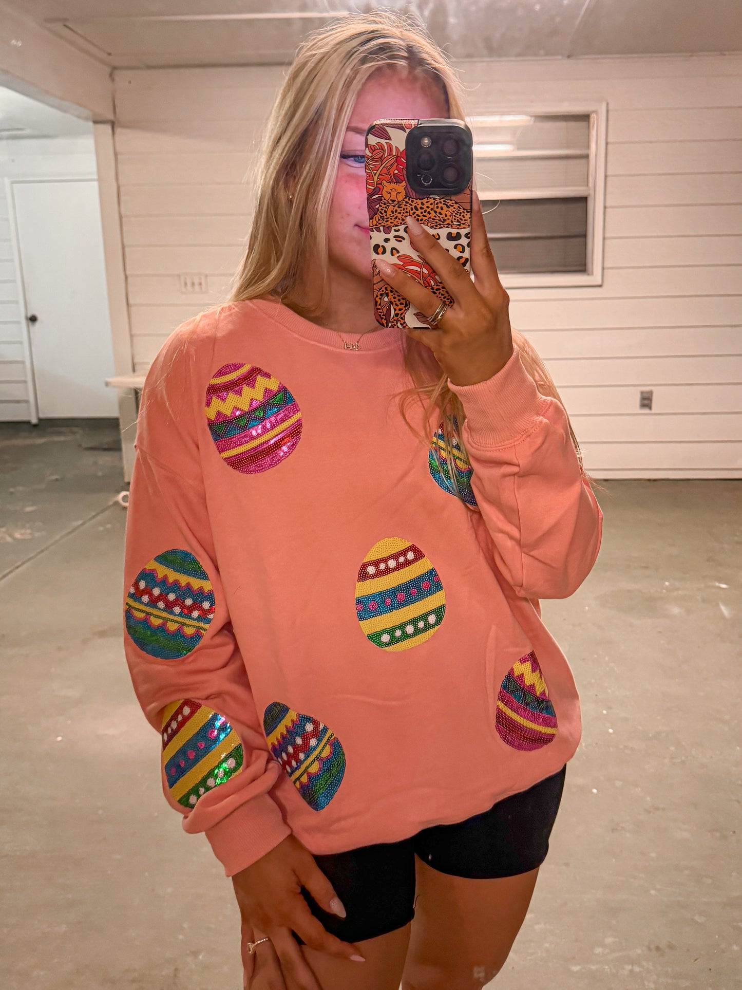 Sequin easter egg sweatshirt