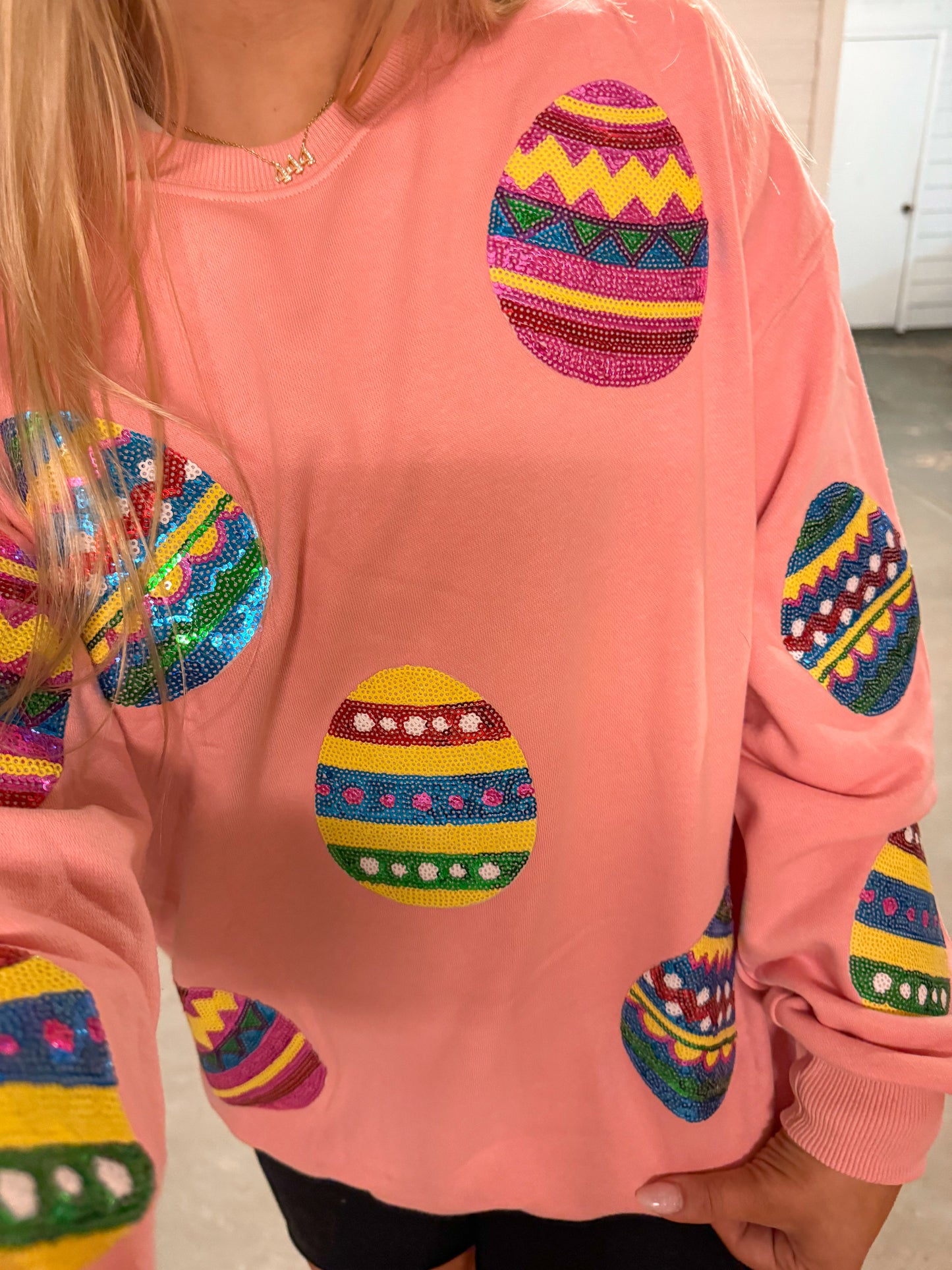 Sequin easter egg sweatshirt