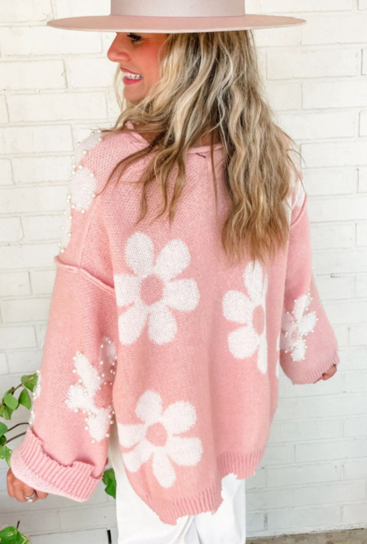 Flower power pearl sweater