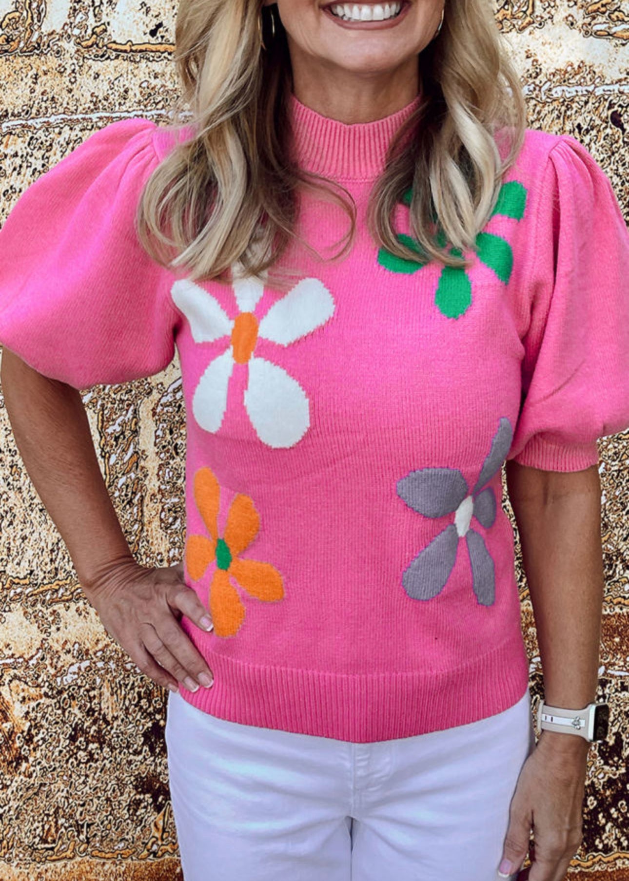 Flower bubble sweater