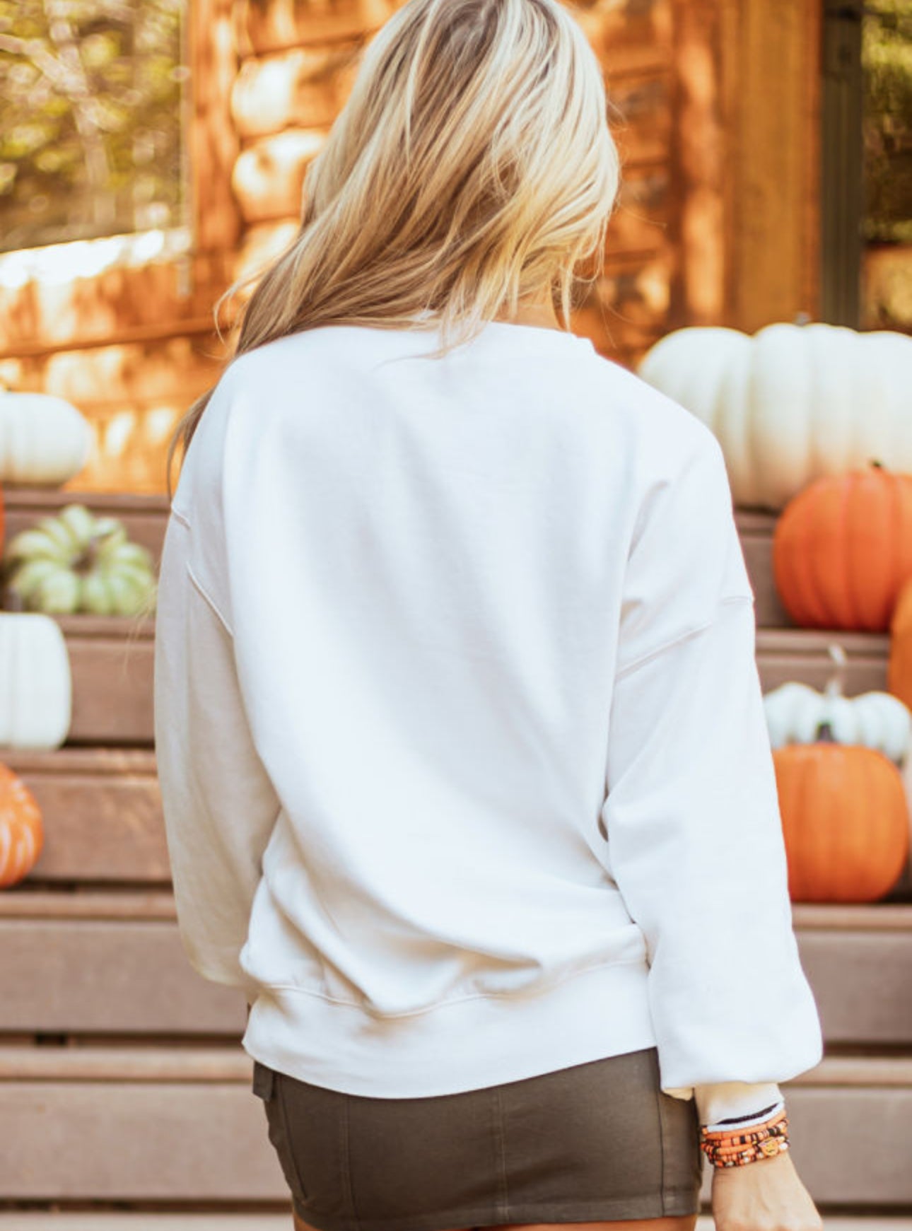 Hello pumpkin Chenille white sweatshirt