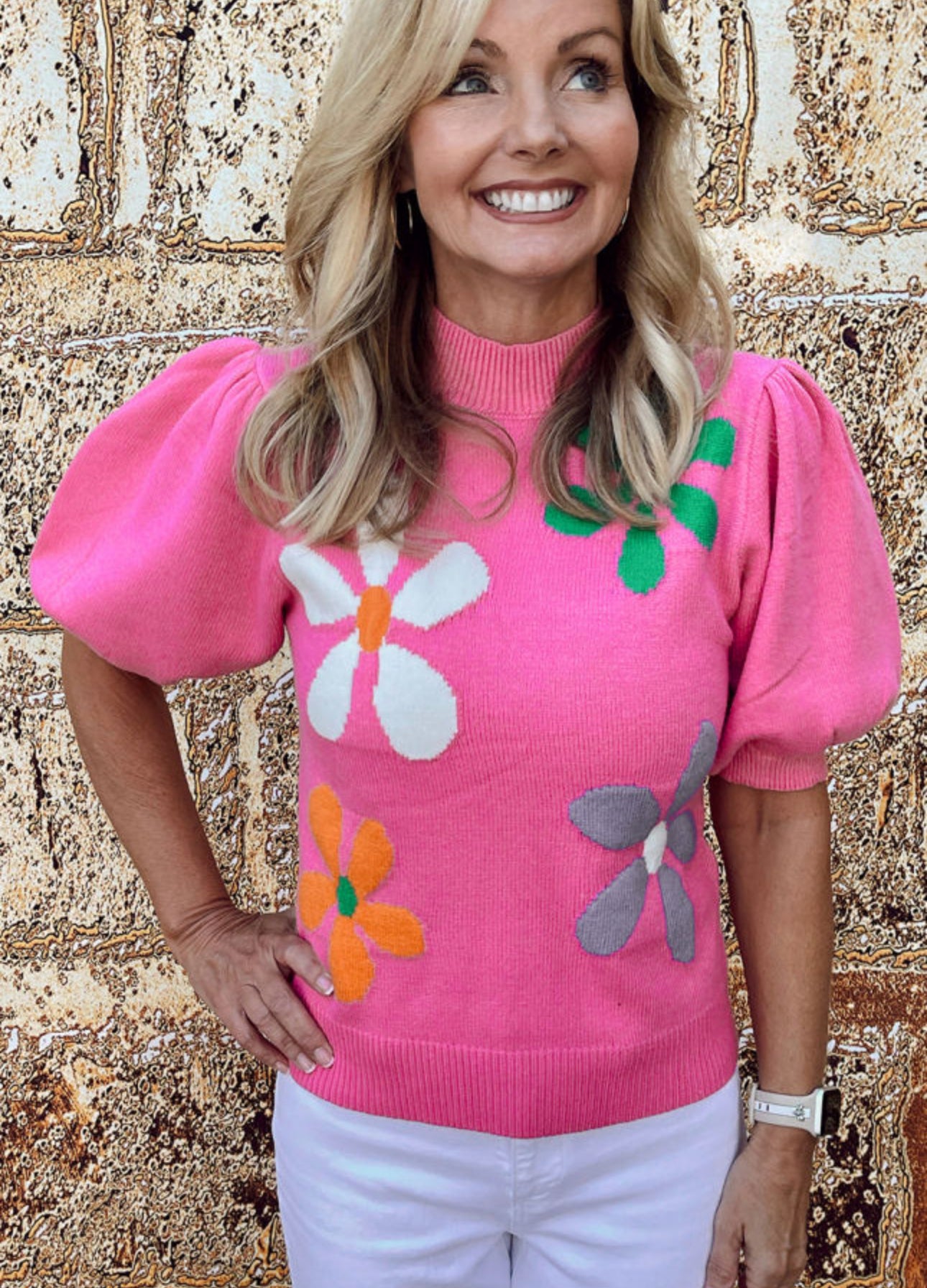 Flower bubble sweater