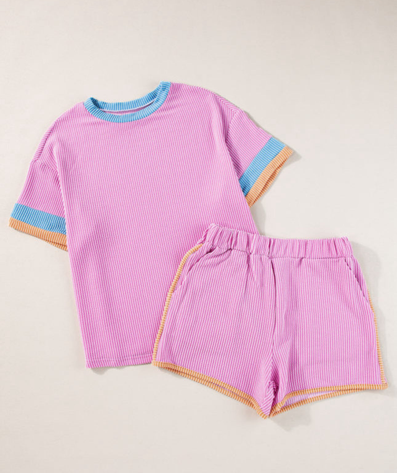 Ribbed colorblock 2pc set