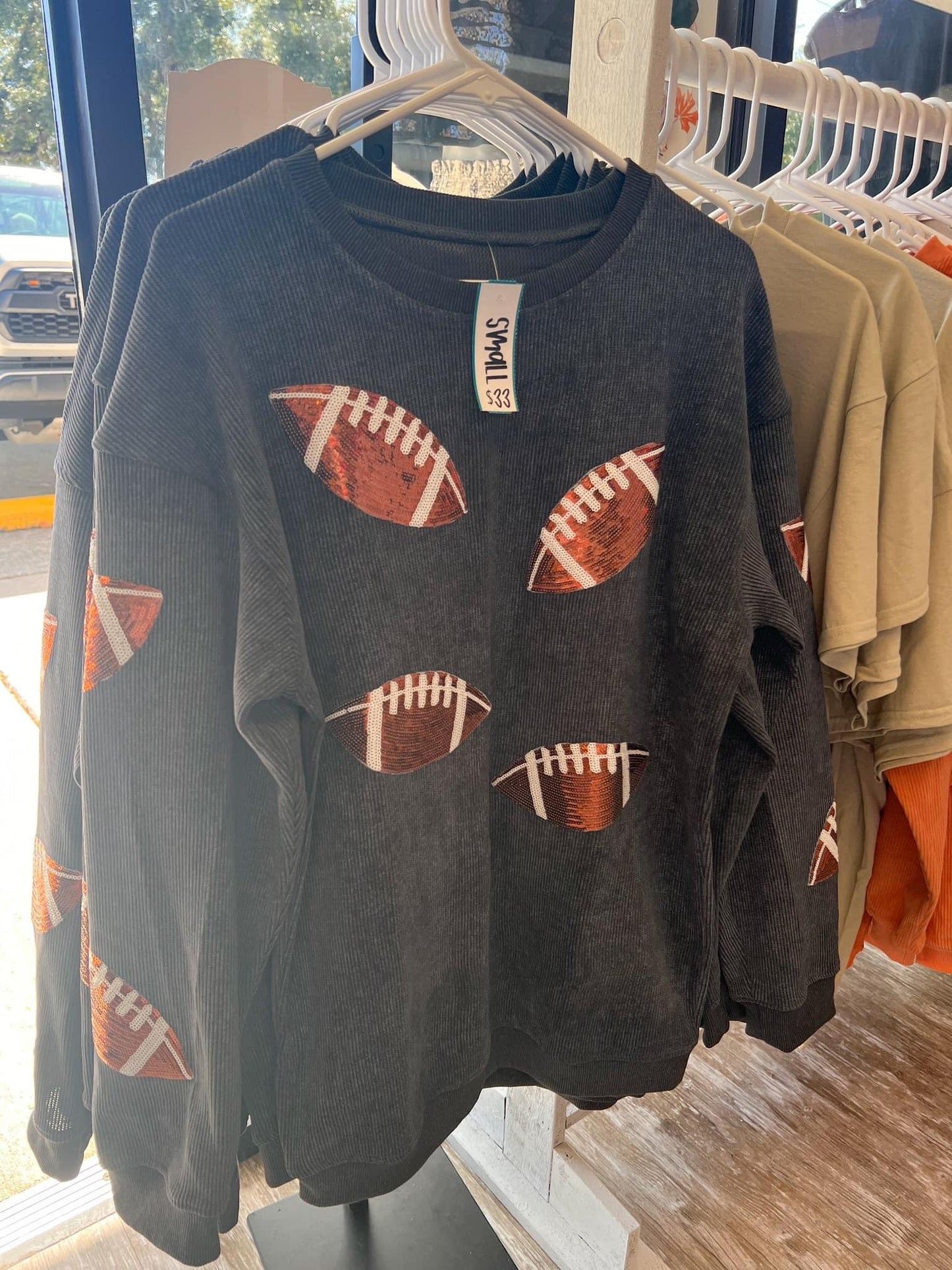 Football Corded Crewneck