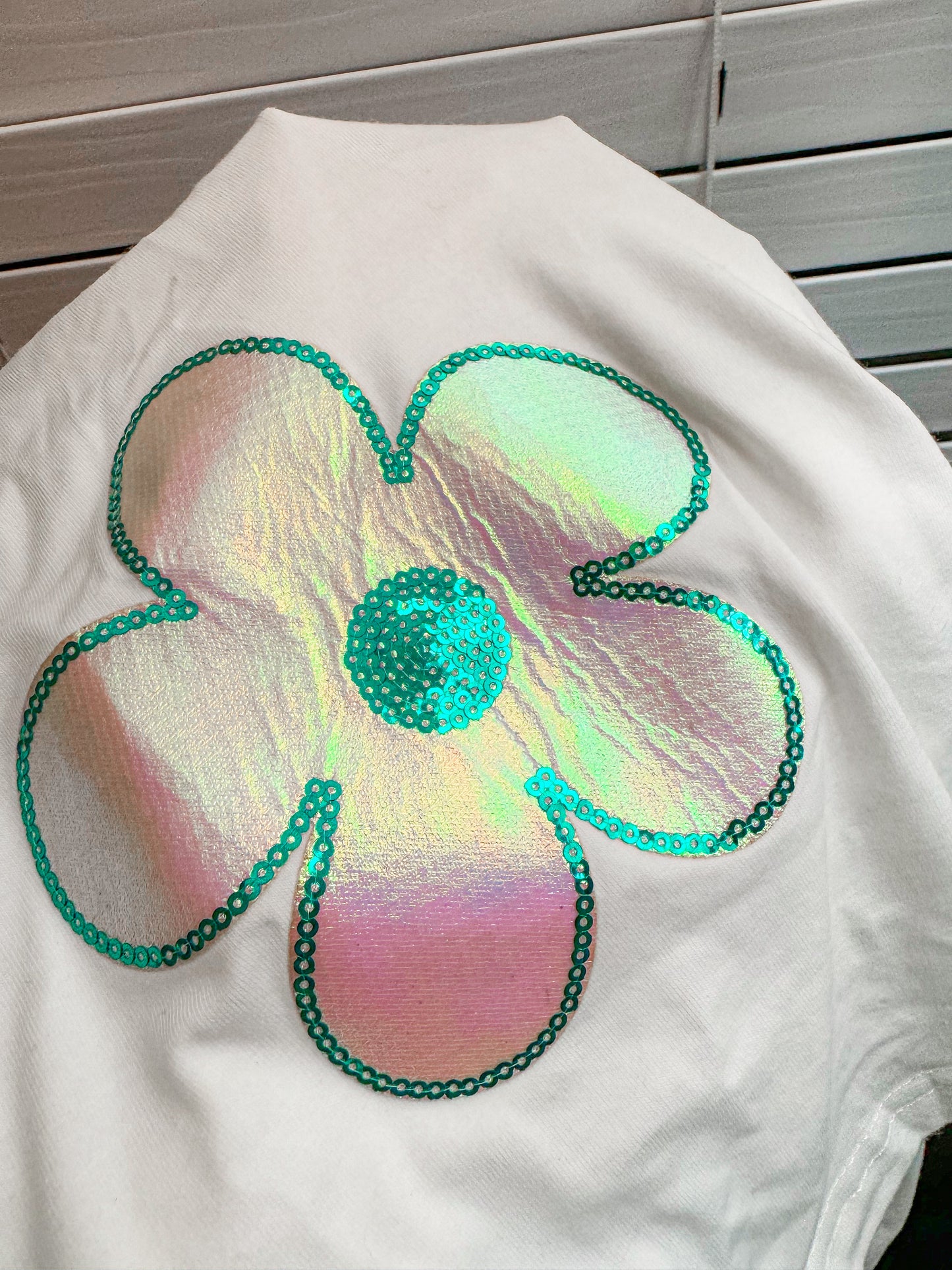 Sequin flower power tee