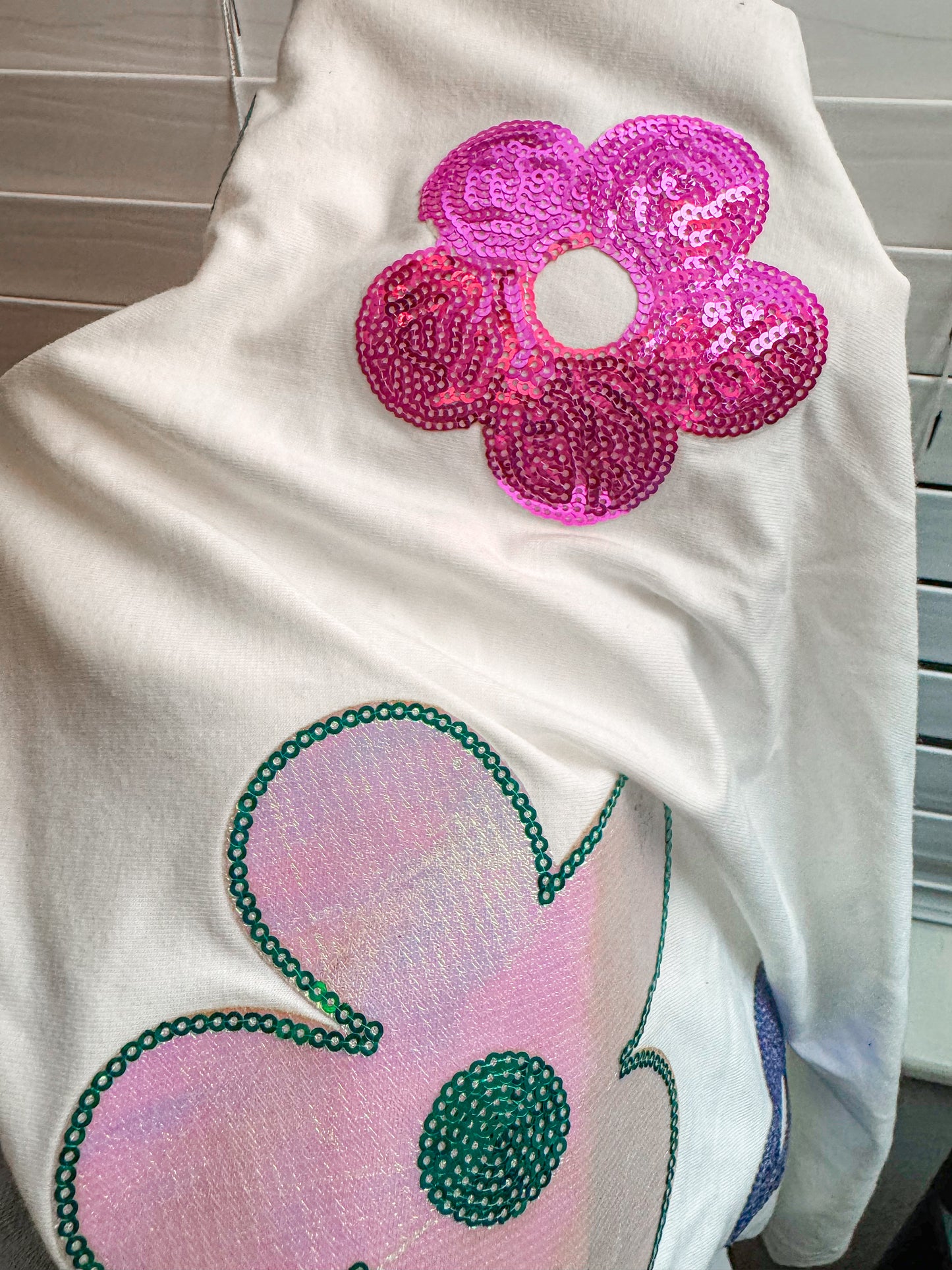 Sequin flower power tee